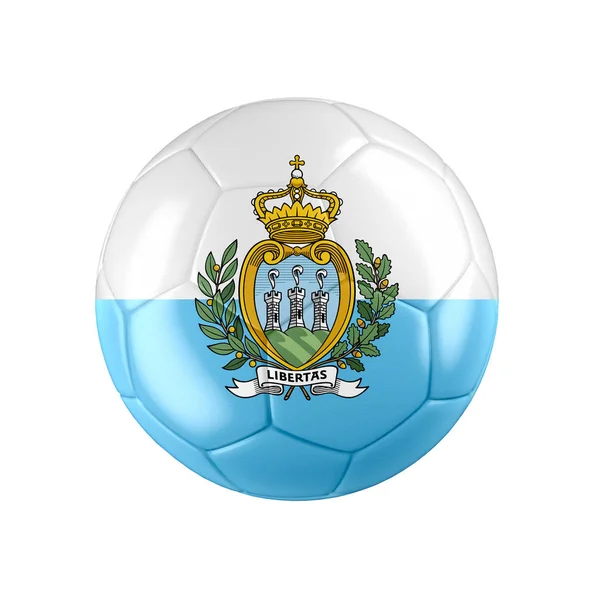 San Marino Bayrağı Beyaza Sarılı Futbol Topu Diğer Ülkeler Için — Stok fotoğraf