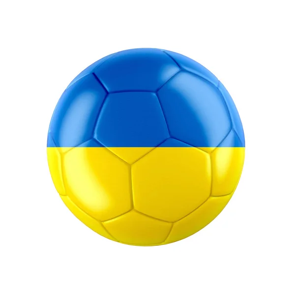 Ballon Football Avec Drapeau Ukraine Isolé Sur Blanc Voir Ensemble — Photo