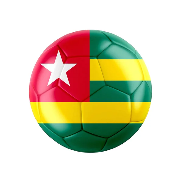 Focilabda Togo Zászlajával Fehér Alapon Lásd Többi Ország Teljes Készletét — Stock Fotó