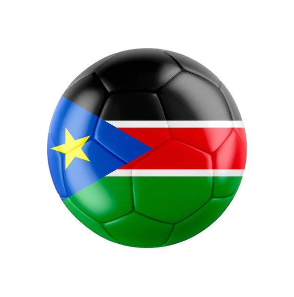 Focilabda Dél Szudán Zászlajával Fehér Színnel Lásd Többi Ország Teljes — Stock Fotó