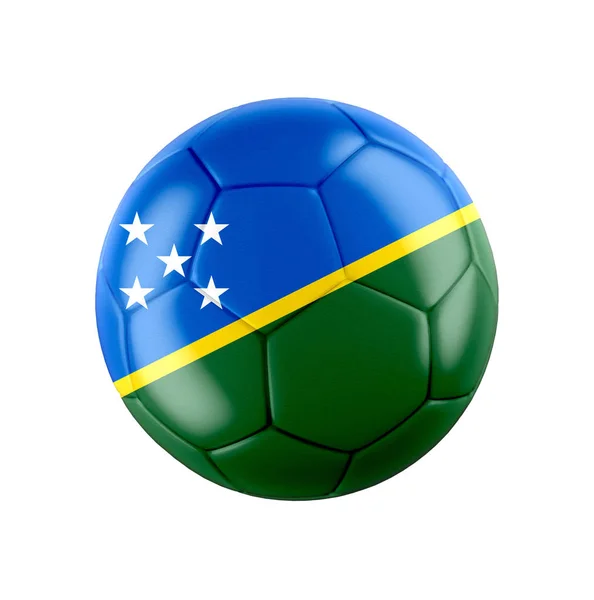 Solomon Adaları Bayraklı Futbol Topu Beyazlar Üzerinde Izole Edilmiş Diğer — Stok fotoğraf