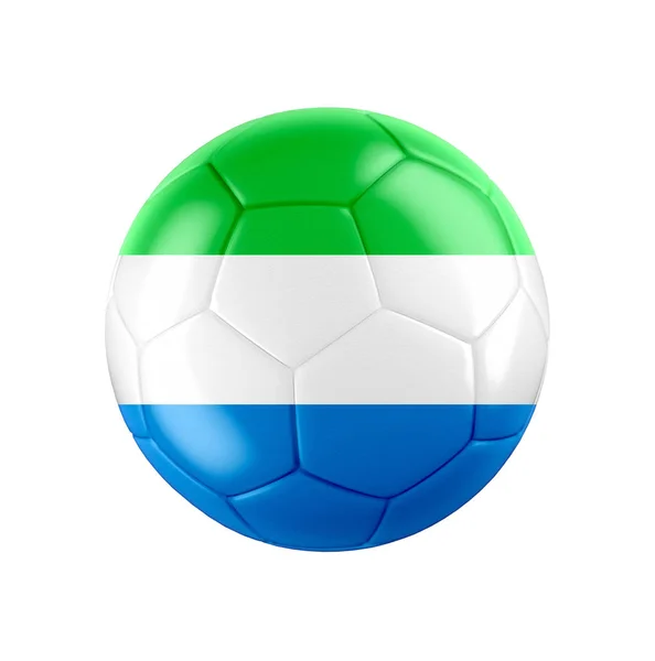 Pallone Calcio Con Bandiera Della Sierra Leone Isolato Bianco Vedi — Foto Stock