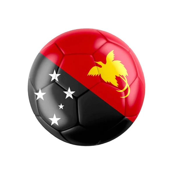 Papua Yeni Gine Bayrağıyla Izole Edilmiş Futbol Topu Diğer Ülkeler — Stok fotoğraf