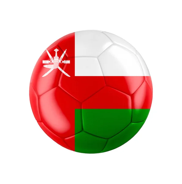 Pallone Calcio Con Bandiera Dell Oman Isolato Sul Bianco Vedi — Foto Stock