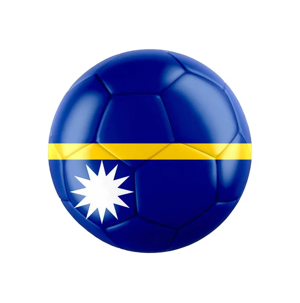 Pallone Calcio Con Bandiera Nauru Isolato Sul Bianco Vedi Tutto — Foto Stock