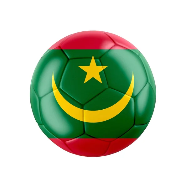 Focilabda Mauritánia Zászlajával Fehér Alapon Elszigetelve Lásd Többi Ország Teljes — Stock Fotó