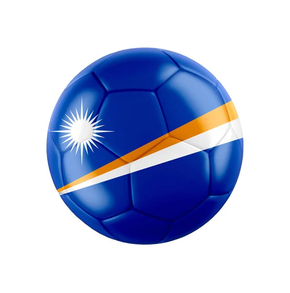 Soccer Football Ball Flag Marshall Islands Isolated White See Whole — Stock Photo, Image