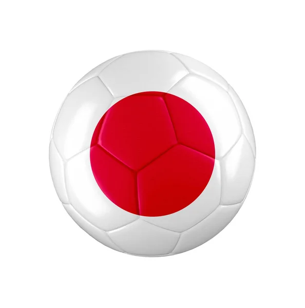 Ποδόσφαιρο Μπάλα Ποδοσφαίρου Σημαία Της Ιαπωνίας Απομονώνονται Λευκό Δείτε Ολόκληρο — Φωτογραφία Αρχείου
