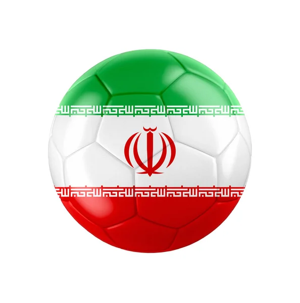 Pallone Calcio Con Bandiera Dell Iran Isolato Bianco Vedi Tutto — Foto Stock