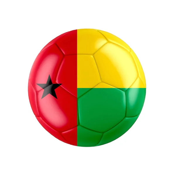 Gine Bissau Bayrağı Beyaza Sarılı Futbol Topu Diğer Ülkeler Için — Stok fotoğraf