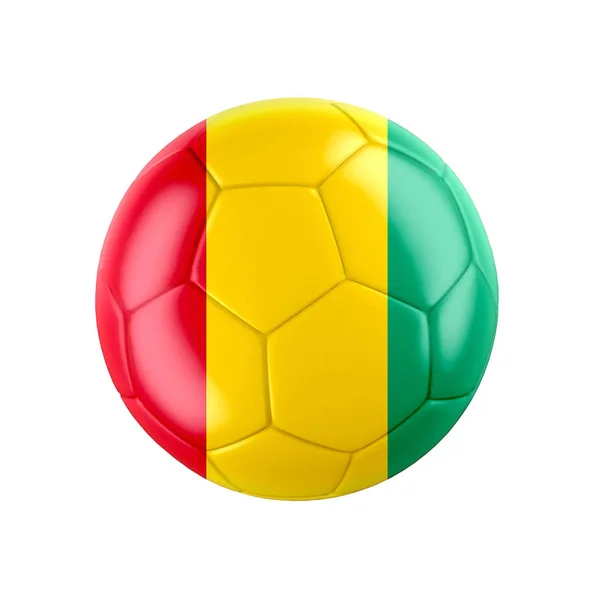 Футбольный Мяч Флагом Гвинеи Изолирован Белом Смотрите Набор Других Стран — стоковое фото