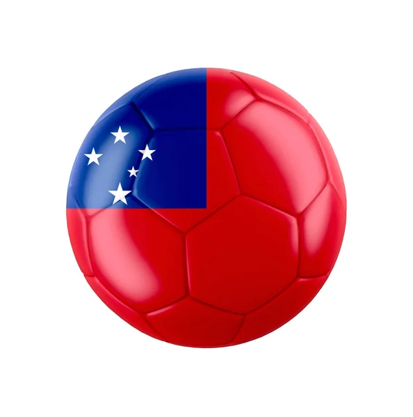 Fotbalový Míč Vlajkou Samoy Izolovaný Bílém Viz Celý Set Pro — Stock fotografie