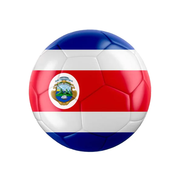 Bola Futebol Futebol Com Bandeira Costa Rica Isolada Branco Ver — Fotografia de Stock