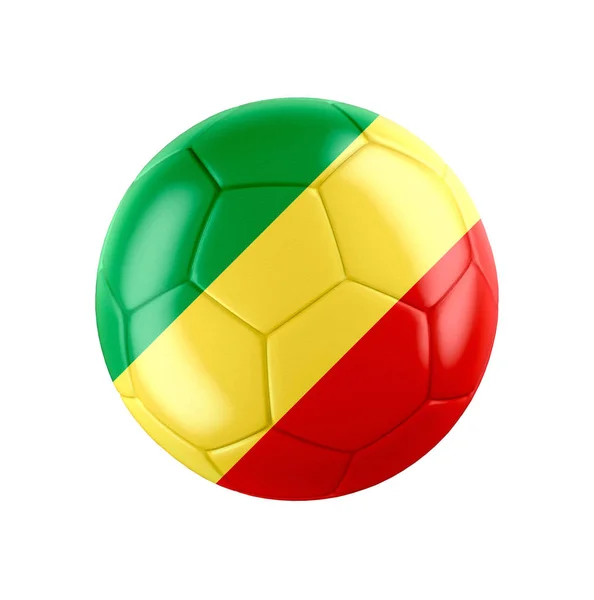Kongo Bayrağı Beyaza Sarılı Futbol Topu Diğer Ülkeler Için Tüm — Stok fotoğraf