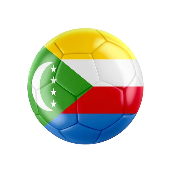 Focilabda Comore Szigeteki Zászlóval Fehér Alapon Lásd Többi Ország Teljes — Stock Fotó