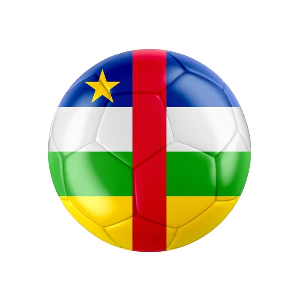 Focilabda Közép Afrikai Köztársasági Zászlóval Fehér Alapon Lásd Többi Ország — Stock Fotó