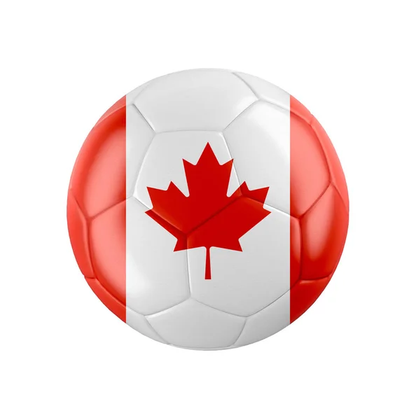 Balón Fútbol Con Bandera Canadá Aislado Blanco Ver Conjunto Completo —  Fotos de Stock