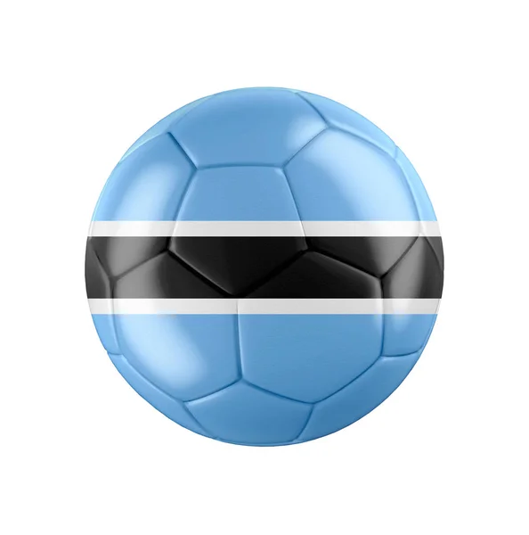 Bola Futebol Com Bandeira Botswana Isolada Branco Ver Conjunto Inteiro — Fotografia de Stock