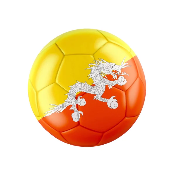 Футбольный Мяч Флагом Бутана Изолирован Белом Смотрите Набор Других Стран — стоковое фото