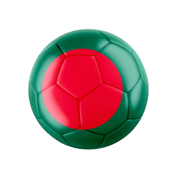 Pallone Calcio Con Bandiera Del Bangladesh Isolato Bianco Vedi Tutto — Foto Stock