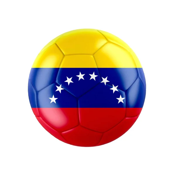 베네수엘라의 국기가 축구공 흰색으로 분리되었습니다 나라들을 집합을 봅니다 현실적 — 스톡 사진
