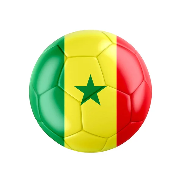 Senegal Bayrağı Beyaza Sarılı Futbol Topu Diğer Ülkeler Için Tüm — Stok fotoğraf