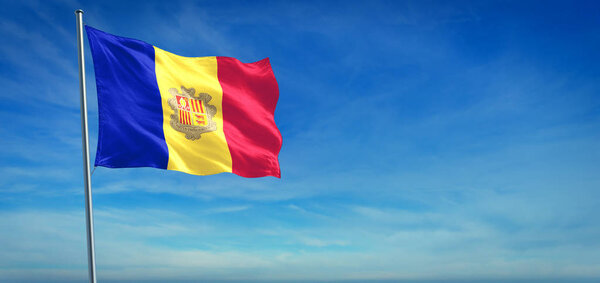 The National flag of Andorra