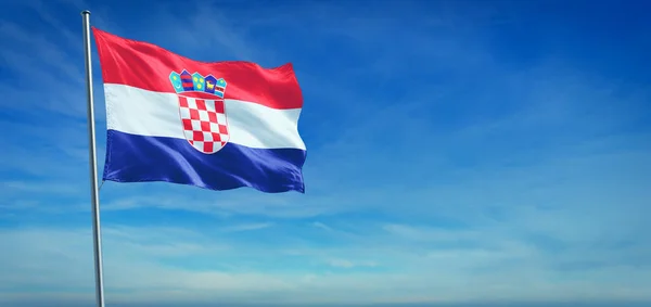 Государственный флаг Хорватии — стоковое фото