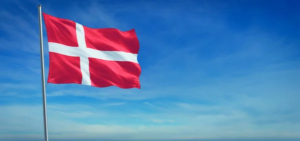 Государственный флаг Дании — стоковое фото