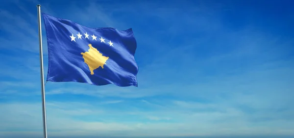 La bandera nacional de Kosovo — Foto de Stock