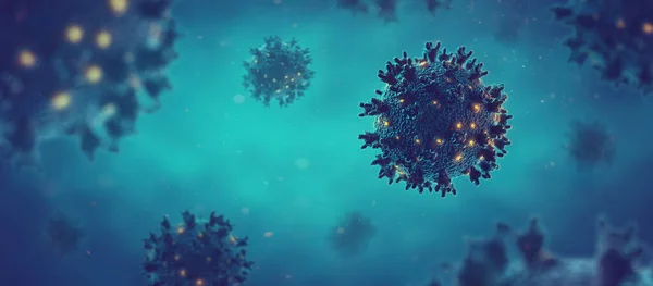Coronavirus COVID-19 Mikrobiyoloji ve Viroloji Panoramik Görüntü.