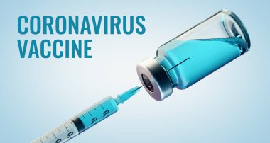 Vaccination concept image with Coronavirus Covid-19 SARS-CoV-2 vaccine. clipart