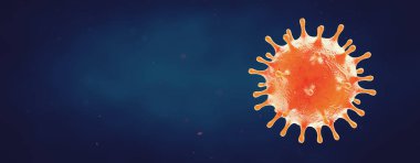 Corona Virüsü Covid-19 afiş illüstrasyonu - Mikrobiyoloji ve Viroloji Kavramı tasarımı