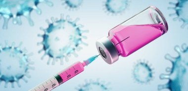 Coronavirus SARS-CoV-2 virüs aşısı ile aşı konsepti
