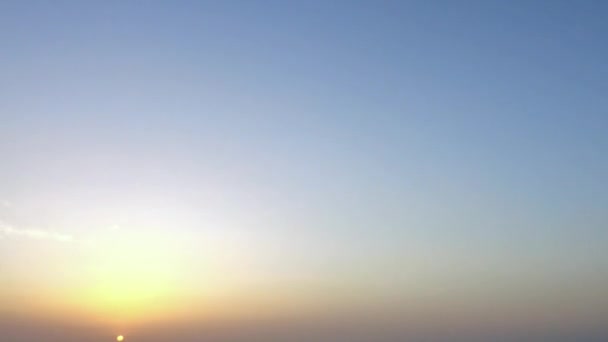 Solen Ställa Looping Video Dragen Vacker Scen Solnedgången Över Havet — Stockvideo