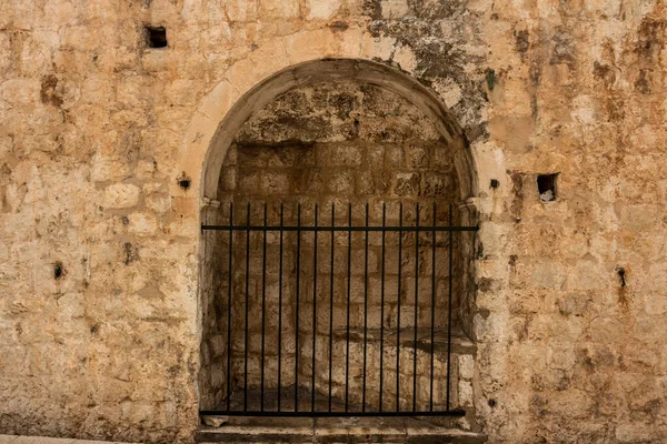 Dubrovnik Eski Şehir Hapishane Kapısı Eski Kale Manzarası Antik Hapishane — Stok fotoğraf