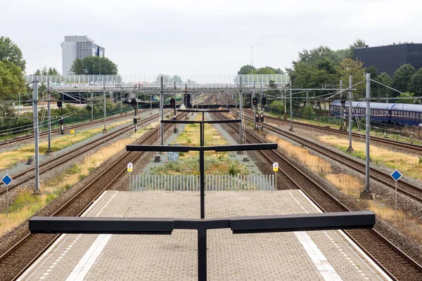 Rotterdam Train Centraal Station Con Tren Ban Station Vista Superior — Foto de Stock