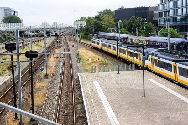 Роттердамский Центральный Железнодорожный Вокзал Видом Верхний Путь Станции Запрета Движение — стоковое фото