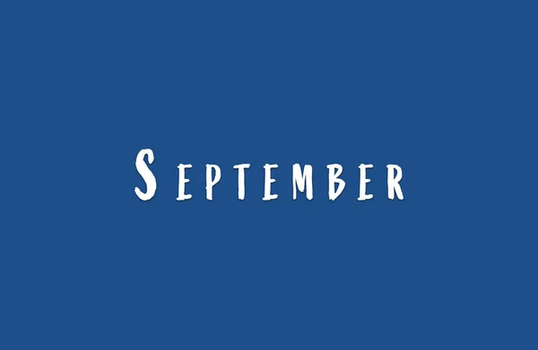 September Inschrift Weiß Auf Blauem Hintergrund — Stockfoto