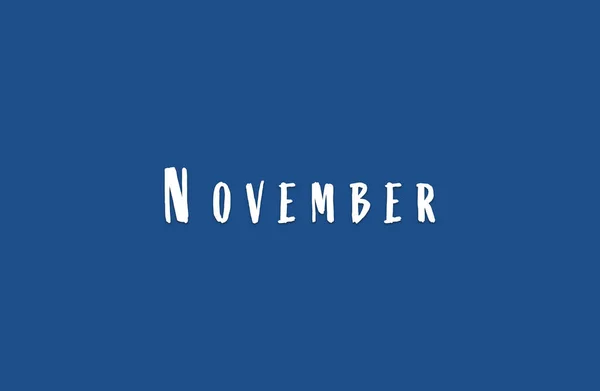 November Inschrift Weiß Auf Blauem Hintergrund — Stockfoto