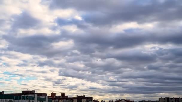 Poruszające Się Chmury Niebie Zachodzie Słońca Środowisko Naturalne Ramy Czasowe — Wideo stockowe
