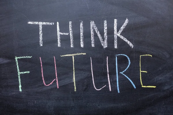 think future inscription on a chalkboard. The concept of development and a positive Outlook for the future