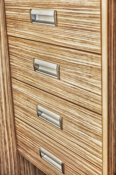 木制现代床头柜 — 图库照片