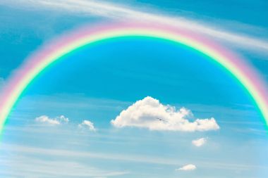 rainbow and clouds clipart