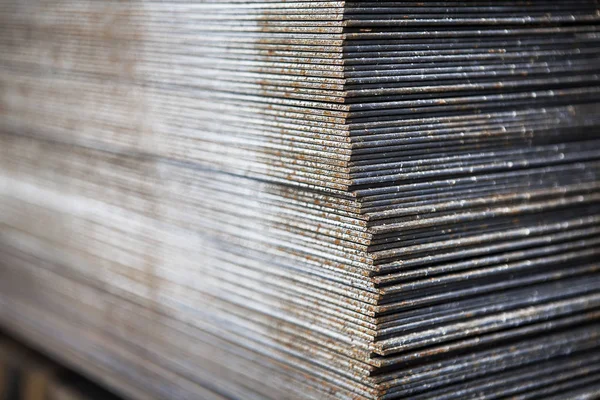 Pile Thin Steel Sheets Storage — Stock Photo, Image