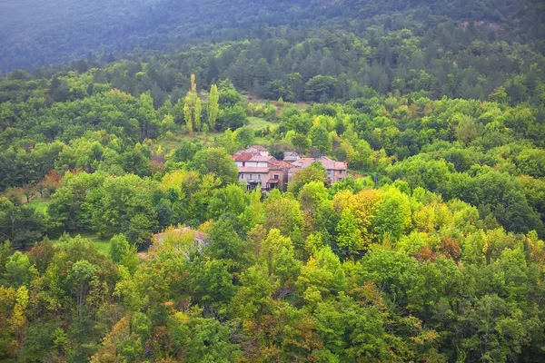 Vista Aérea Las Casas Construidas Bosque — Foto de Stock