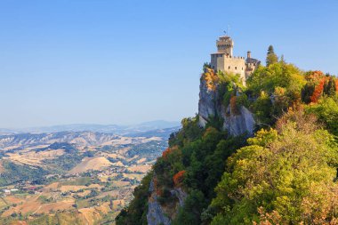Guaita kale üstünde belgili tanımlık dağ tepe San Marino 