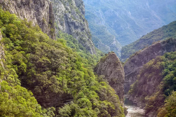 Tara Rzeka Kanion Dekoracje Dużymi Skałami — Zdjęcie stockowe