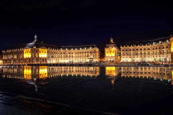 Blick Auf Die Beleuchtete Place Bourse Bordeaux — Stockfoto