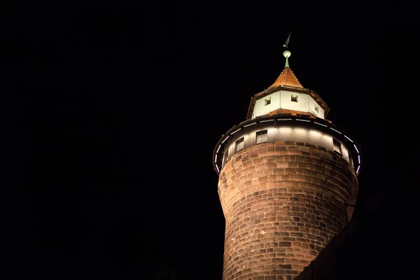 Turm Der Nürnberger Altstadt Der Nacht — Stockfoto